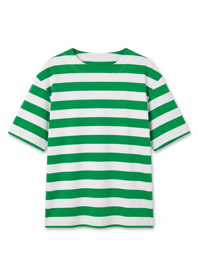 Block Stripe Boxy Short Sleeve T-Shirt