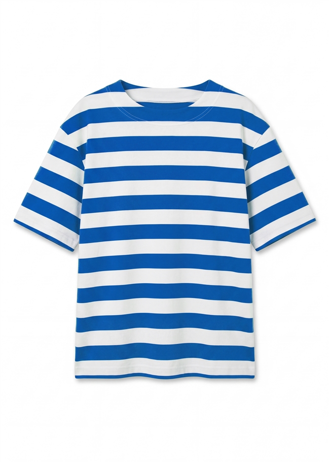 Block Stripe Boxy Short Sleeve T-Shirt