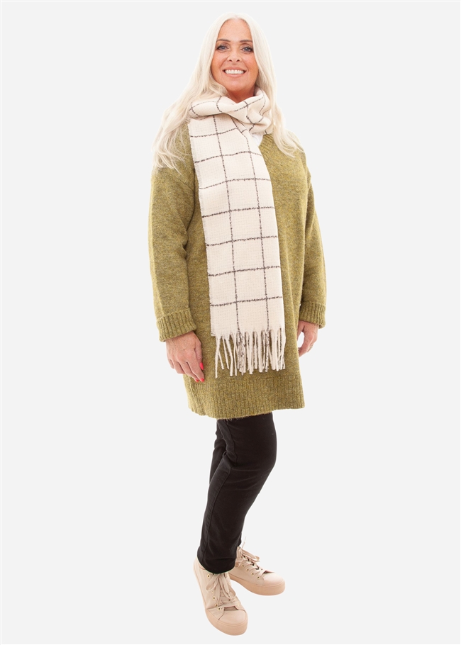 Boucle Small Windowpane Check Scarf