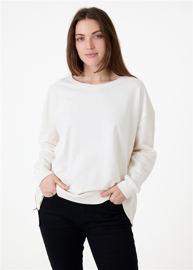Loopback Zip Detail Sweatshirt