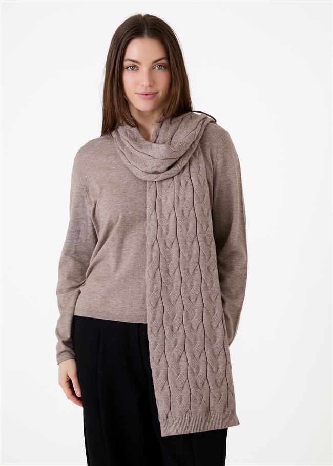Cashmere Like Cable Knit Scarf