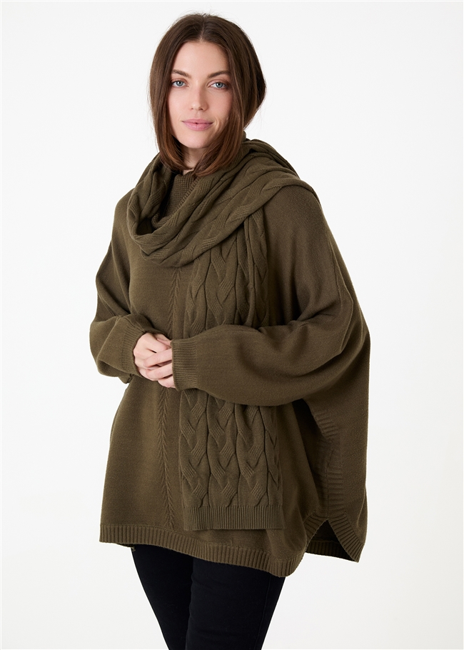 Cashmere Like Cable Knit Scarf
