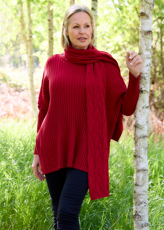 Cashmere Like Cable Knit Scarf