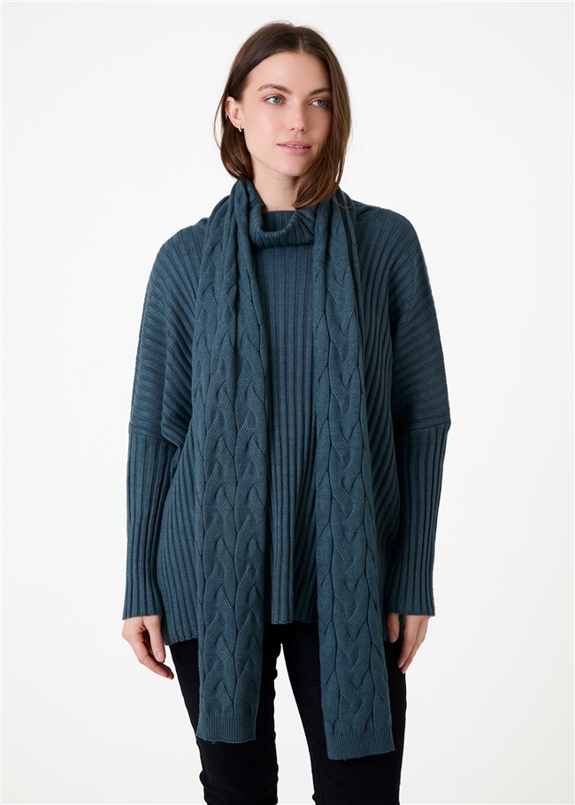 Cashmere Like Cable Knit Scarf