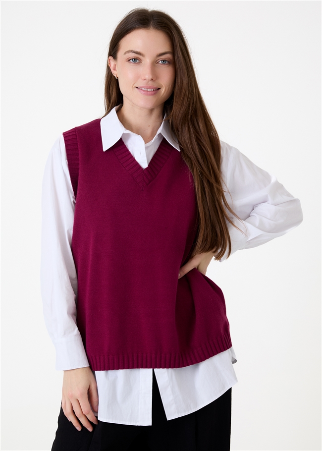 Cashmere Like V Neck Tank Top