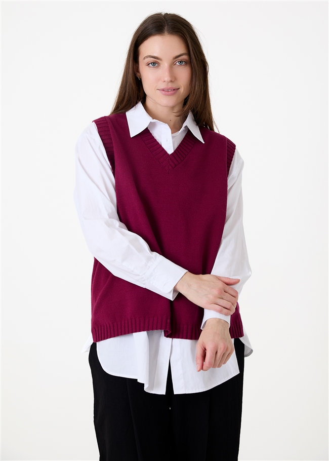 Cashmere Like V Neck Tank Top