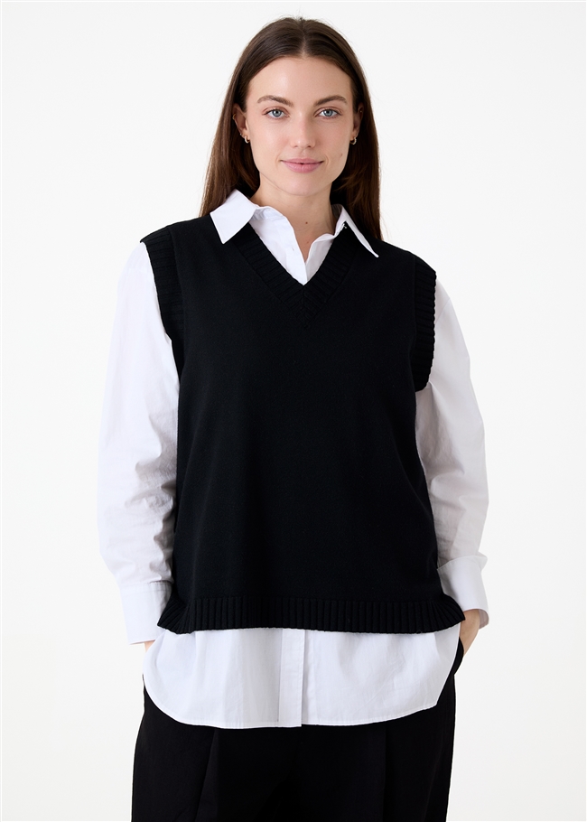 Cashmere Like V Neck Tank Top