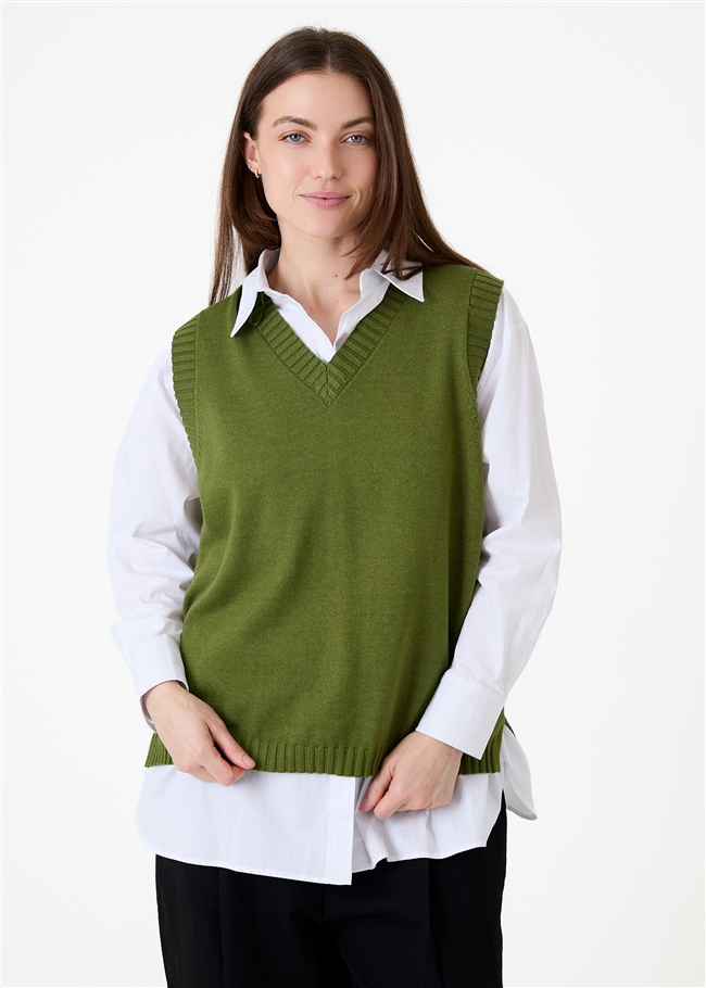 Cashmere Like V Neck Tank Top