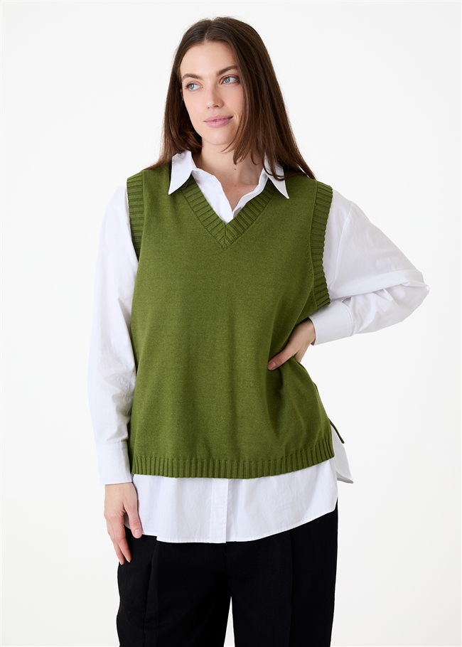 Cashmere Like V Neck Tank Top
