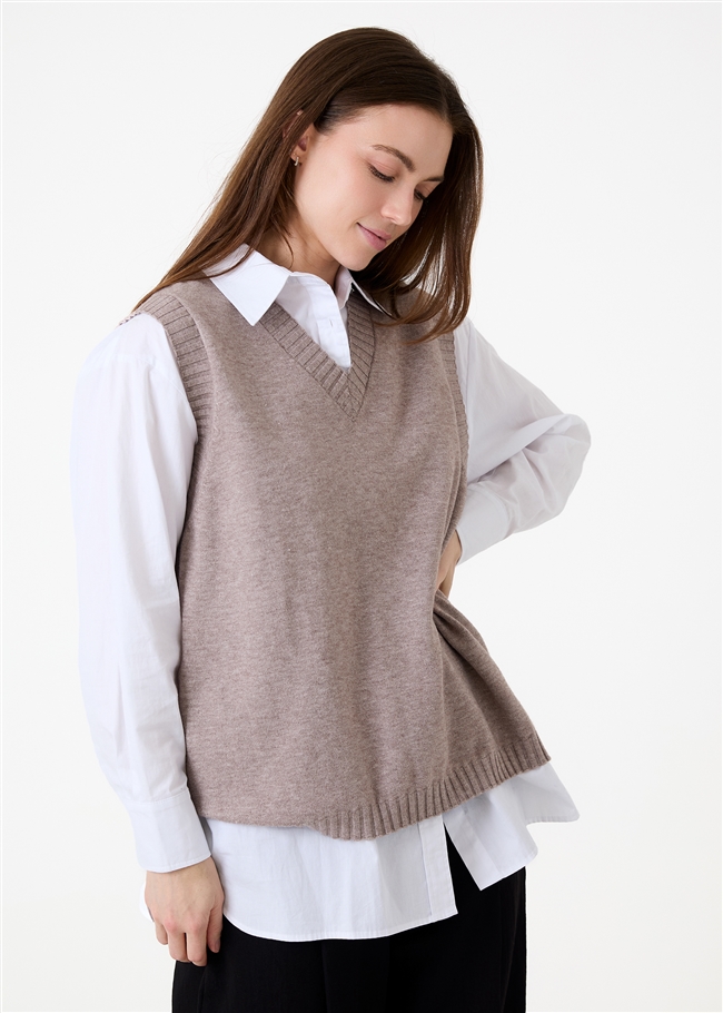 Cashmere Like V Neck Tank Top