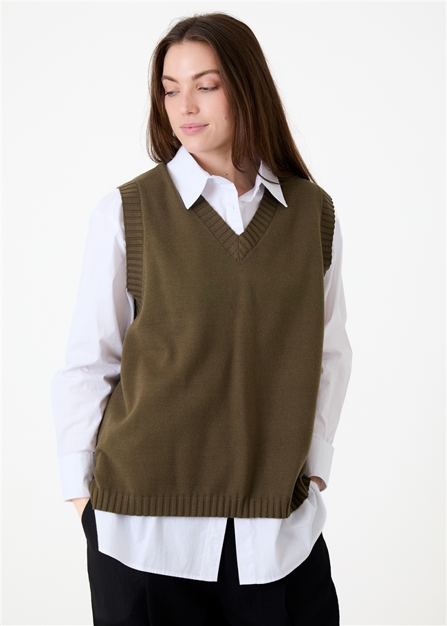 Cashmere Like V Neck Tank Top