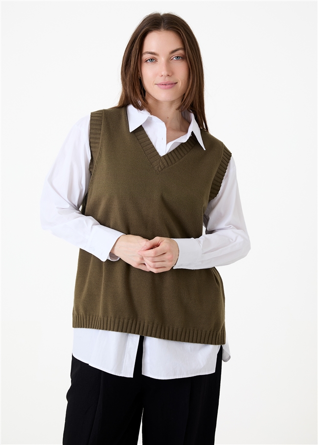 Cashmere Like V Neck Tank Top
